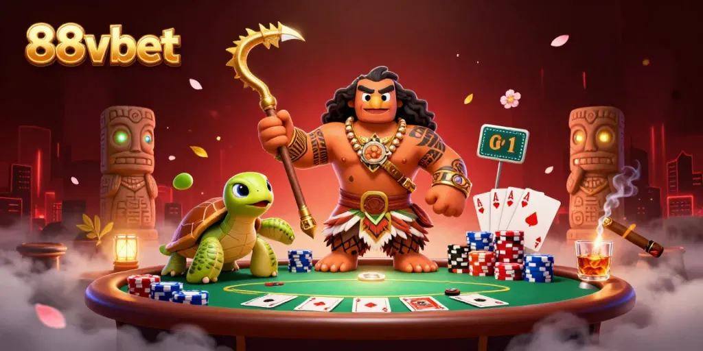 Engage in thrilling poker at 88vbet with dynamic casino elements and vibrant characters.