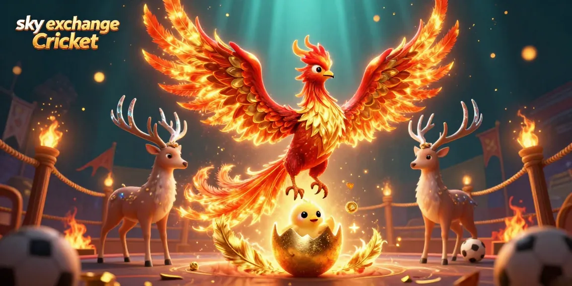 Experience thrilling sky exchange Cricket action with phoenix and stag in a dynamic 3D scene.