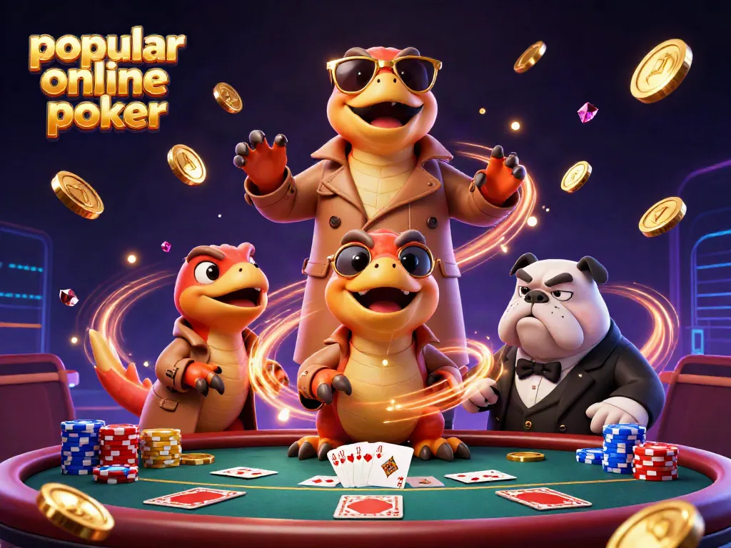 Engage in popular online poker with three raptors in disguise at a VIP casino lounge.