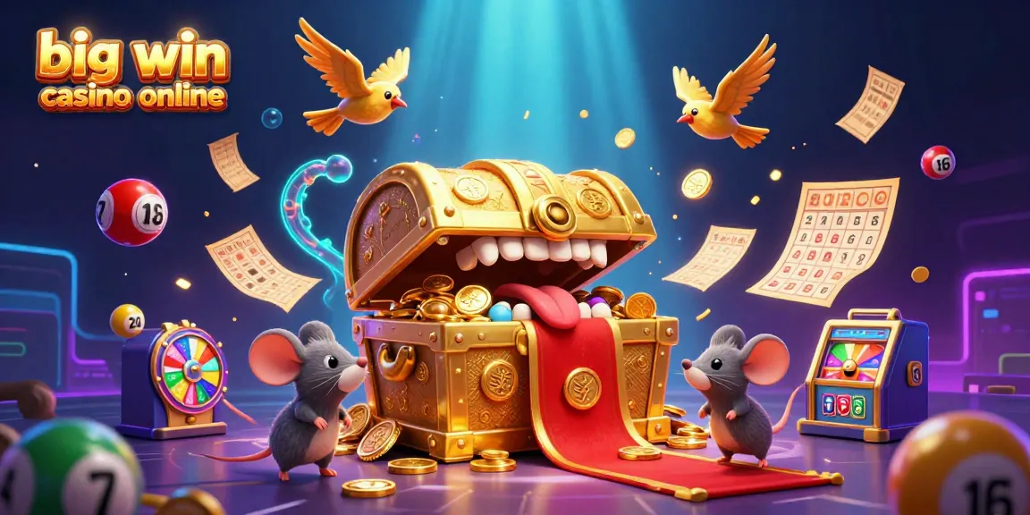 Spin to win at big win casino online with vibrant lottery and bingo game elements.