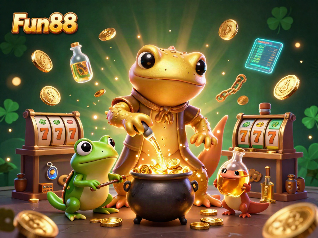 Experience thrilling gameplay with Fun88's vibrant casino scene featuring gold coins and jackpot excitement.