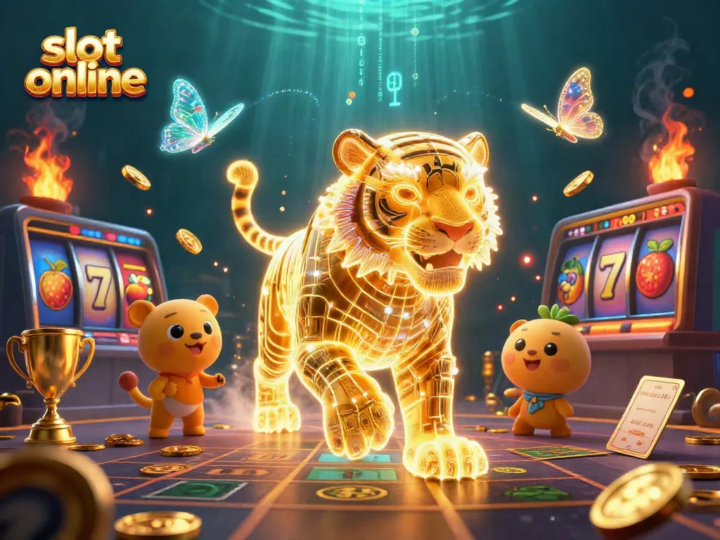 Experience thrilling slot online adventures with a vibrant casino landscape and dynamic elements.