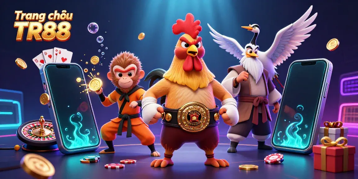 Experience thrilling games at Trang chủ TR88 with vibrant characters and dynamic casino elements.