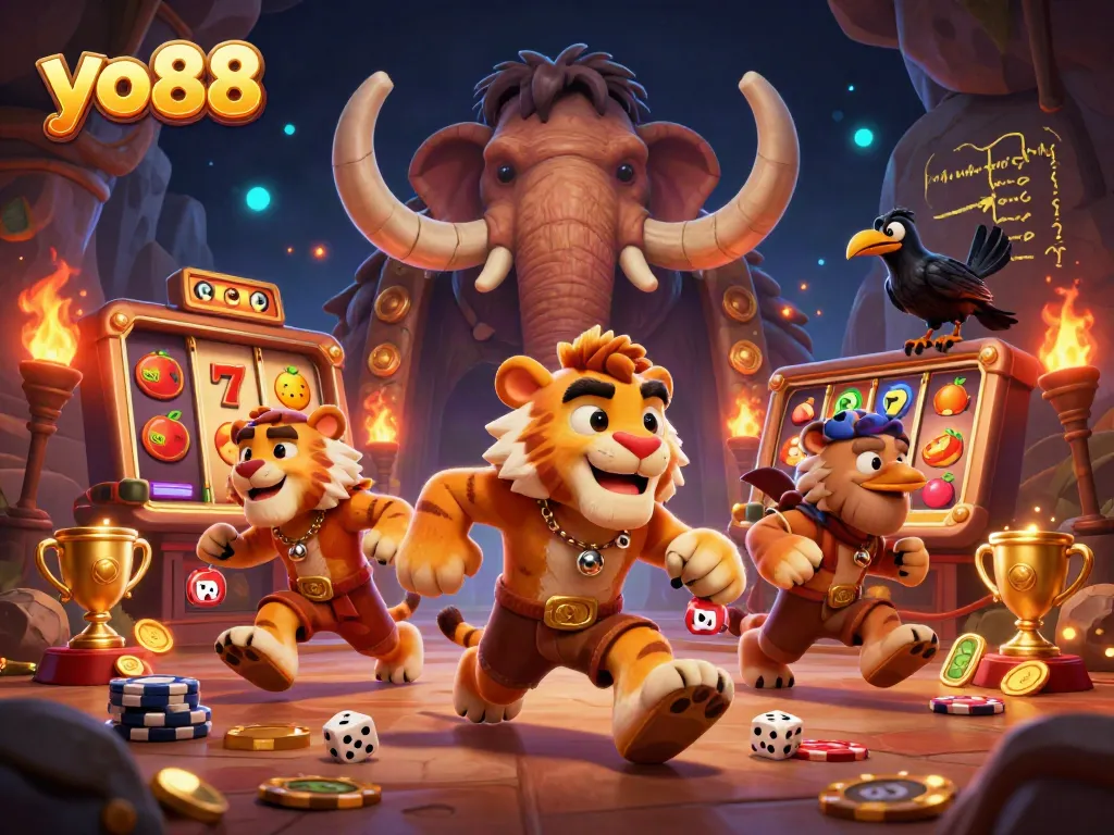 Experience thrilling slots action at yo88 with vibrant characters and exciting casino elements.